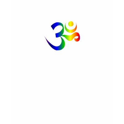 Rainbow Om - Black T Shirt by rainbowdharmakids