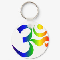 Rainbow OM Keychain by rainbowdharmakids Rainbow OM Keychain