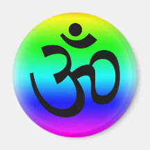 Rainbow Om Refrigerator Magnet