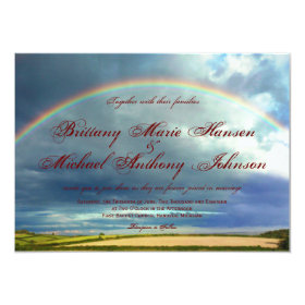 Rainbow Over Country Fields Wedding Invitations 4.5