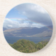 Rainbow over Lake Wanaka, New Zealand Coasters