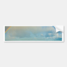 Rainbow over ocean bumper sticker