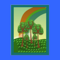 Rainbow over Shamrock Forest Postcard postcards