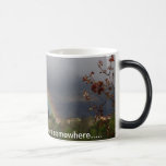 rainbow over village mug
