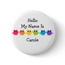 Rainbow Owls Pinback Button