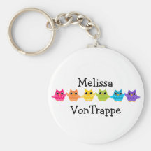 Rainbow Owls Key Chain