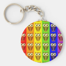 Rainbow Owls Keychain