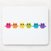 Rainbow Owls Mousepad