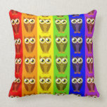 Rainbow Owls Pillow