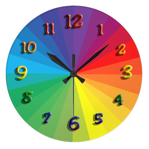 Rainbow Paint Clock Face Zazzle