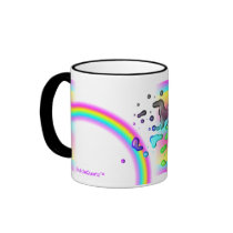 Rainbow paint splash mug