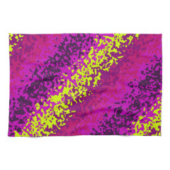 Rainbow Paint Splatter Abstract Purple Pink Green Towels