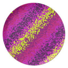 Rainbow Paint Splatter Abstract Purple Pink Green Party Plates