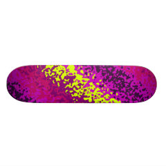 Rainbow Paint Splatter Abstract Purple Pink Green Skate Boards