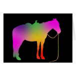 Rainbow painted horse card
