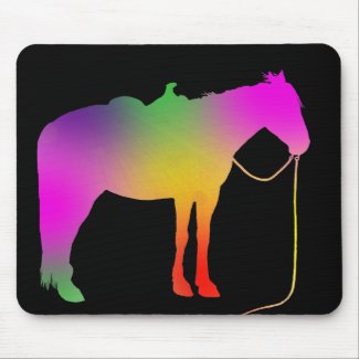 Rainbow painted horse mousepad mousepad