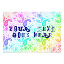 rainbow paisley custom invite