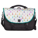 Rainbow Paris Eiffel Tower pattern Laptop Messenger Bag
