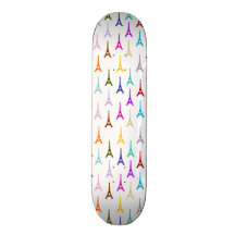 Rainbow Paris Eiffel Tower pattern Skate Deck