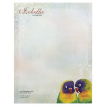 Rainbow Pastel & Lovebirds Personal Letterhead
