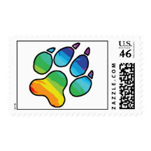 Rainbow Paw Postage Stamps