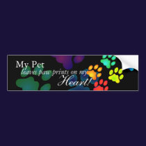 Rainbow Paw Prints bumper stickers