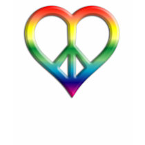 Rainbow Peace and Love Ladies Baby Doll (Fitted) t-shirts