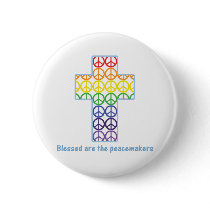 Rainbow Peace Cross buttons