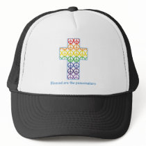 Rainbow Peace Cross hats