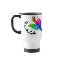 Rainbow Peace Dove Travel Mugs