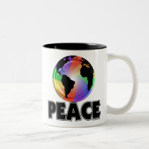 Rainbow Peace Earth mugs