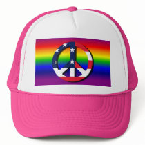 Rainbow Peace Trucker Hat