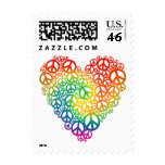 Rainbow Peace Heart Stamp