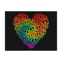 Rainbow Peace Heart Postcards