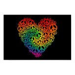Rainbow Peace Heart Posters