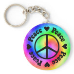 Rainbow Peace &amp; Love Keychain