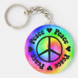 Rainbow Peace & Love Keychain