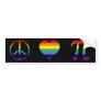 rainbow peace love pi bumper sticker