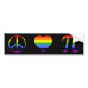 rainbow peace love pi bumper stickers by googolperplexd rainbow peace love pi bumper stickers