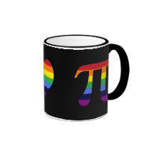 rainbow peace love pi mug