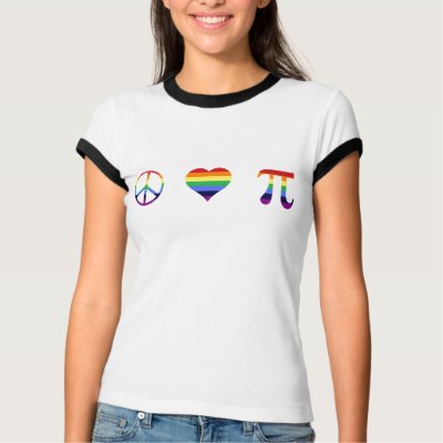 rainbow peace love pi shirt by googolperplexd