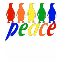 Rainbow Peace Penguins t-shirts by orsobear Rainbow Peace Penguins t-shirts