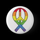 Rainbow Peace Ribbon buttons