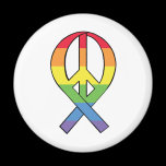 Rainbow Peace Ribbon magnets