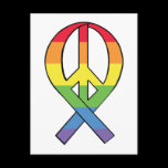 Rainbow Peace Ribbon postcards