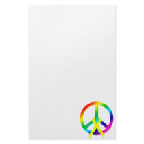Rainbow Peace & Ribbon Stationery Paper