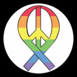 Rainbow Peace Ribbon stickers