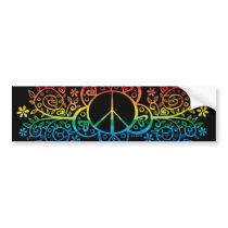 Rainbow Peace Sign Bumper sticker bumper stickers by SBeise Rainbow Peace Sign Bumper sticker bumper stickers