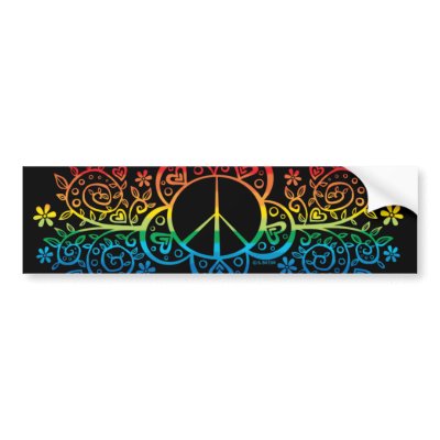 Rainbow Peace Sign Bumper sticker by SBeise