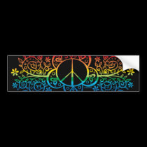Rainbow Peace Sign Bumper sticker bumper stickers